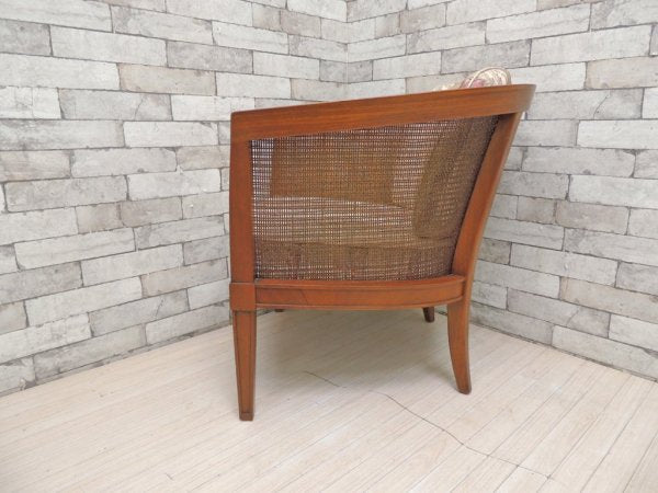 ドレクセルヘリテイジ DREXEL HERITAGE トライユン TRIUNE アップホルスタリーチェア UPHOLSTERY CHAIR ラタン張り アメリカ US家具 A ●