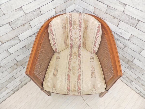 ドレクセルヘリテイジ DREXEL HERITAGE トライユン TRIUNE アップホルスタリーチェア UPHOLSTERY CHAIR ラタン張り アメリカ US家具 A ●