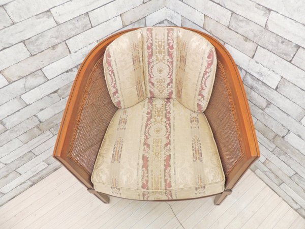 ドレクセルヘリテイジ DREXEL HERITAGE トライユン TRIUNE アップホルスタリーチェア UPHOLSTERY CHAIR ラタン張り アメリカ US家具 B ●