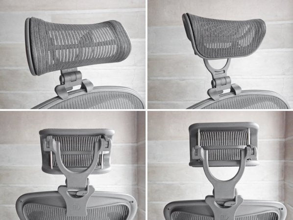 ハーマンミラー Herman Miller アーロンチェア Aeron Chair ランバーサポート クラシックカーボン フル装備 Bサイズ グラファイトカラーベース ヘッドレスト付 デスクチェア ♪