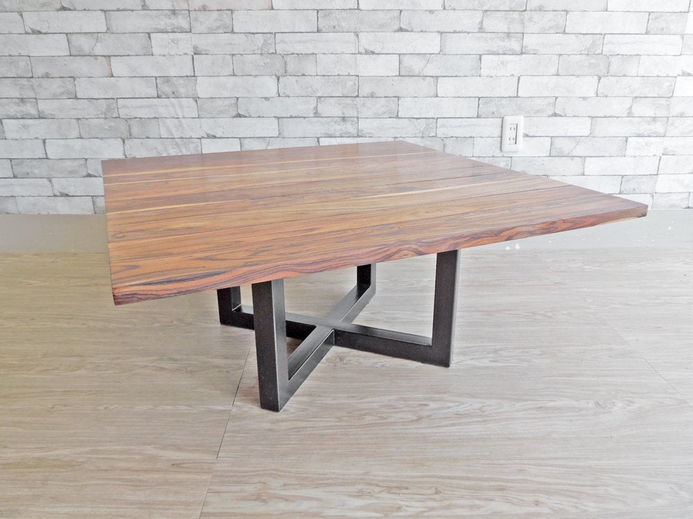 タイムレスクラフト Timeless Craft ソリッドクロス Solid Cross ウォールナット無垢材 センターテーブル アイアンレッグ 廃番 ●