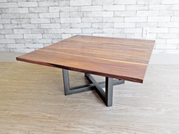 タイムレスクラフト Timeless Craft ソリッドクロス Solid Cross ウォールナット無垢材 センターテーブル アイアンレッグ 廃番 ●