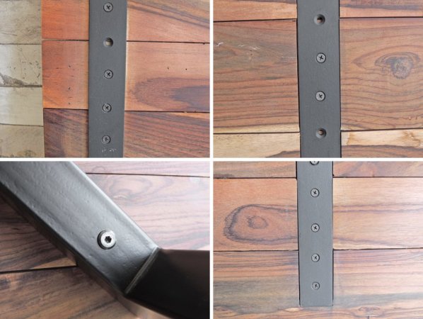 タイムレスクラフト Timeless Craft ソリッドクロス Solid Cross ウォールナット無垢材 センターテーブル アイアンレッグ 廃番 ●