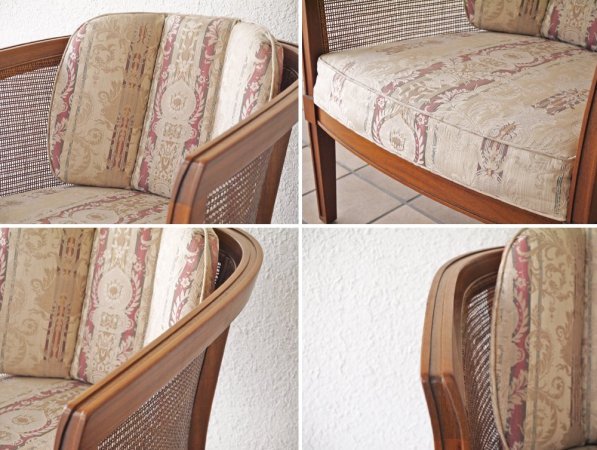 ドレクセルヘリテイジ DREXEL HERITAGE トライユン TRIUNE アップホルスタリーチェア UPHOLSTERY CHAIR ラタン USビンテージ ◇