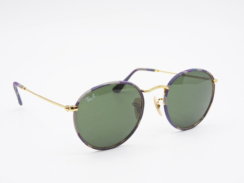 レイバン Ray-Ban サングラス RB3447JM 172 ラウンド メタル カモフラージュ ROUND METAL CAMOUFLAGE パープル 迷彩柄 ユニセックス メガネケース付 ●