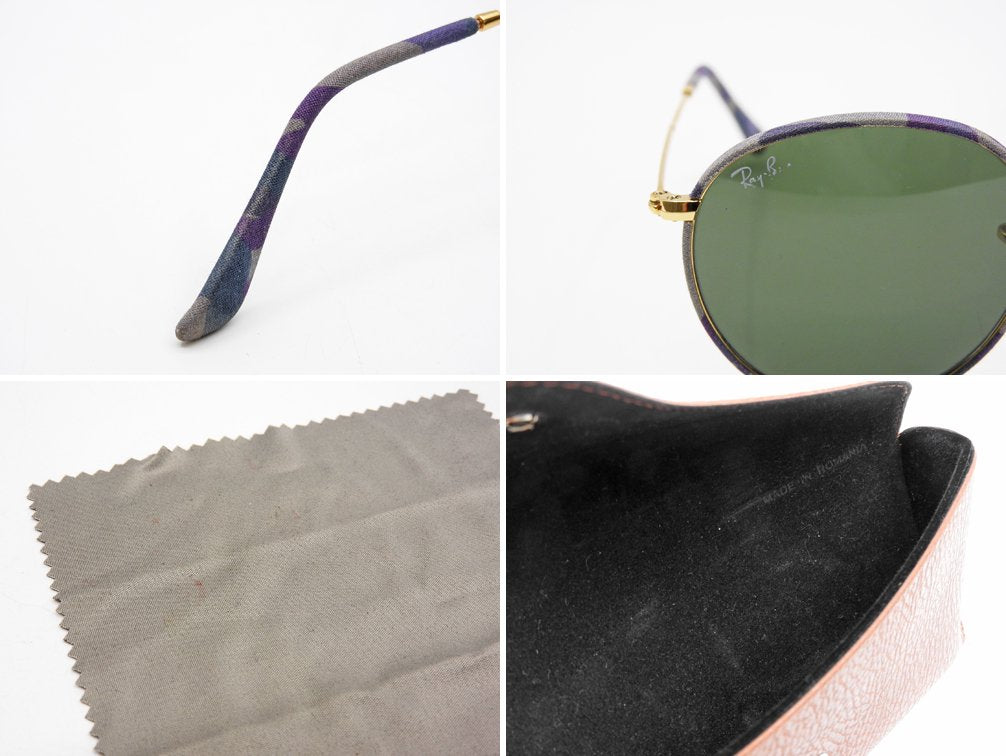 レイバン Ray-Ban サングラス RB3447JM 172 ラウンド メタル カモフラージュ ROUND METAL CAMOUFLAGE パープル 迷彩柄 ユニセックス メガネケース付 ●