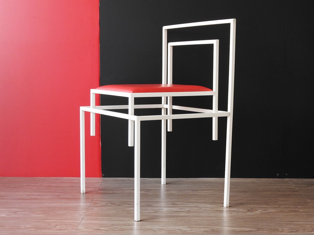 ポストモダン スタイル Post modern サイドチェア side chair レッド ビンテージ ●