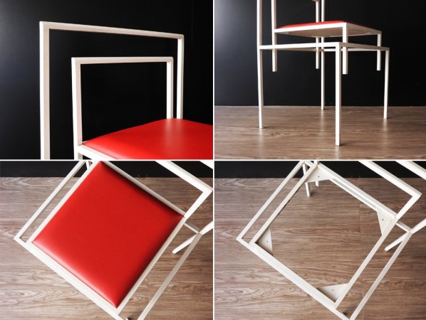 ポストモダン スタイル Post modern サイドチェア side chair レッド ビンテージ ●