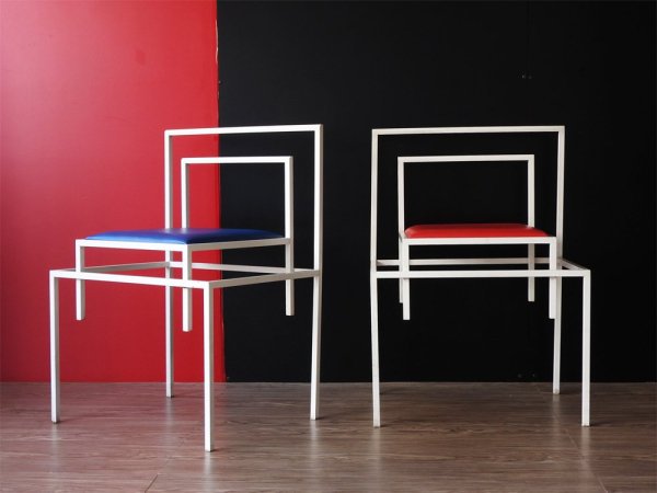 ポストモダン スタイル Post modern サイドチェア side chair レッド ビンテージ ●