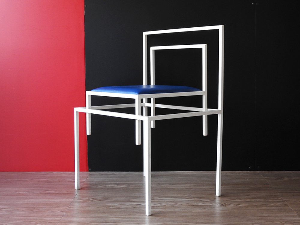 ポストモダン スタイル Post modern サイドチェア side chair ブルー ビンテージ ●