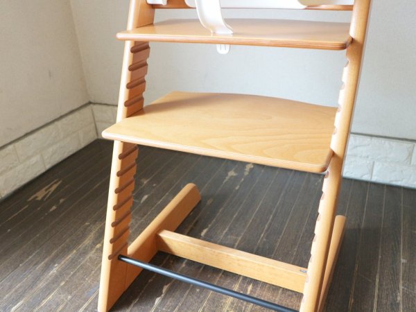 ストッケ STOKKE トリップトラップ TRIPP TRAPP ベビーチェア  キッズチェア チェリー 新型初期 プラスチックガード＆背もたれ付き ◎