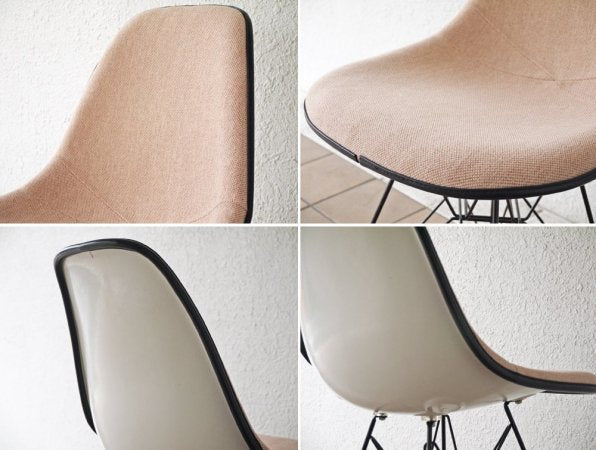 ハーマンミラー Herman Miller ビンテージ サイドシェルチェア エッフェルベース 1st ブラック マハラム生地 MODE ペタルピンク M.F.S製 イームズ ミッドセンチュリー ◇