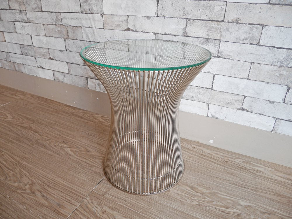 ノル Knoll プラットナーサイドテーブル Platner Side Table ガラス天板 ウォーレン・プラットナー モダンデザイン ヴィンテージ ●