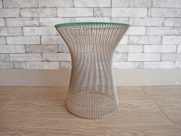 ノル Knoll プラットナーサイドテーブル Platner Side Table ガラス天板 ウォーレン・プラットナー モダンデザイン ヴィンテージ ●