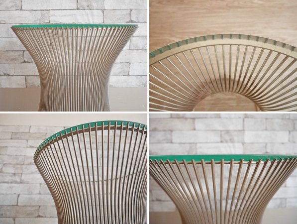 ノル Knoll プラットナーサイドテーブル Platner Side Table ガラス天板 ウォーレン・プラットナー モダンデザイン ヴィンテージ ●