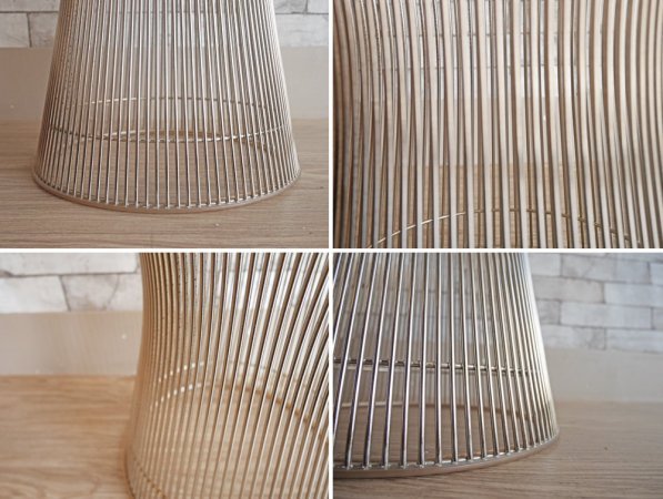 ノル Knoll プラットナーサイドテーブル Platner Side Table ガラス天板 ウォーレン・プラットナー モダンデザイン ヴィンテージ ●