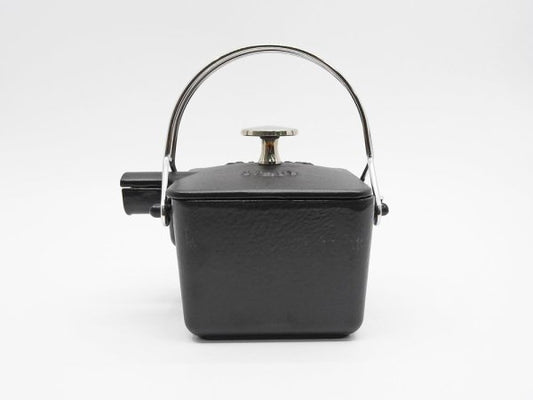 ストウブ STAUB La thelere スクエア ティーポット スープポット ブラック フランス 廃番 ●