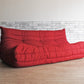 リーンロゼ Ligne roset トーゴ TOGO 3P ソファ レッド ファブリック フランス 定価:\258,500～ ●