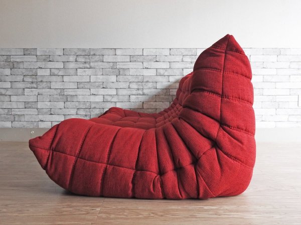 リーンロゼ Ligne roset トーゴ TOGO 3P ソファ レッド ファブリック フランス 定価:\258,500～ ●