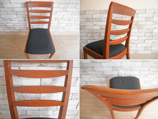 朝日木材 ボスコ BOSCO ダイニングチェア Dining Chair ブラックファブリック クラフト家具 ●