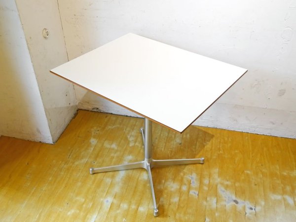 ディーアンドデパートメント D&DEPARTMENT カフェテーブル Cafe Table ホワイトメラミン天板 クロームメッキ X脚 ミッドセンチュリー ★