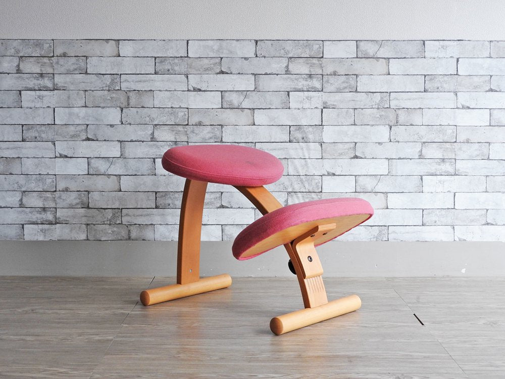 リボ Rybo バランスイージー balans Easy バランスチェア ピンク カバー付き 学習椅子 姿勢矯正 ●