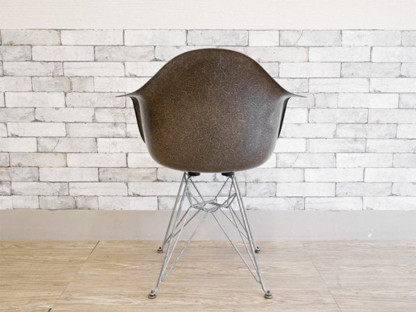 ハーマンミラー Herman Miller 現行FRP製 アームシェルチェア ブラウン 1stタイプ エッフェルベース DAR C&Rイームズ ミッドセンチュリー ●