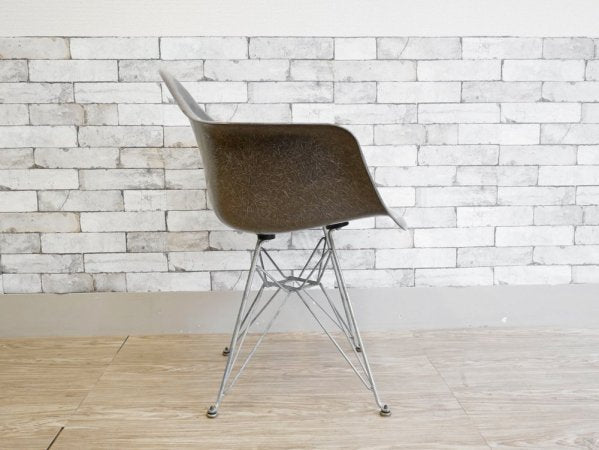 ハーマンミラー Herman Miller 現行FRP製 アームシェルチェア ブラウン 1stタイプ エッフェルベース DAR C&Rイームズ ミッドセンチュリー ●