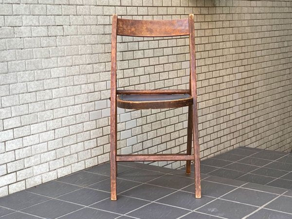 ビンテージ 木味 フォールディングチェア 折り畳み椅子 木味 古家具 ■