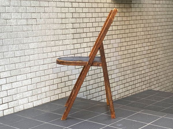 ビンテージ 木味 フォールディングチェア 折り畳み椅子 木味 古家具 ■