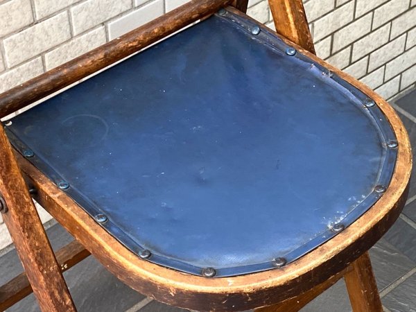 ビンテージ 木味 フォールディングチェア 折り畳み椅子 木味 古家具 ■