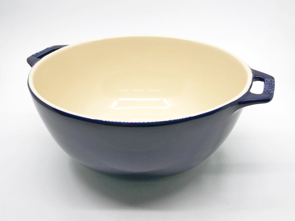 ストウブ STAUB 手付き サービングボウル サラダボウル Salad Bowl round ダークブルー 25cm ●