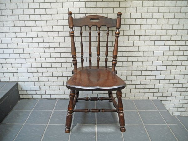 横浜元町 竹中家具 takenaka furniture ダイニングチェア オーク無垢材 スピンドルバック ■