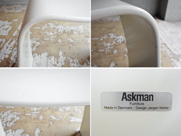 アスクマンファニチャー Askman Furniture タブレット Taburet M スツール プライウッド ホワイト スタッキング可 ヨルゲン・モラー デンマーク  ♪