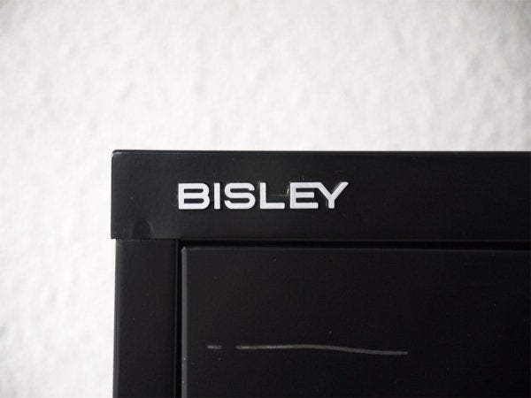 ビスレー BISLEY ベーシック BASIC Fシリーズ 1F3 ファイリングキャビネット ブラック 抽斗4杯 鍵付き ベース欠品 オフィス家具 英国 ◇