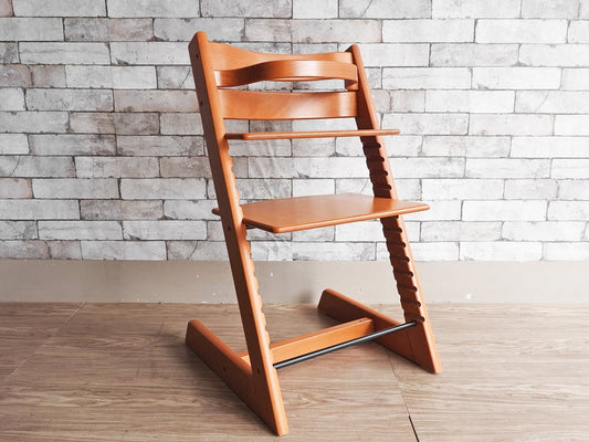 ストッケ STOKKE トリップトラップ TRIPP TRAPP 旧型 ベビーチェア キッズチェア チェリー ノルウェー 北欧家具 木製ガード付 ●