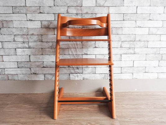 ストッケ STOKKE トリップトラップ TRIPP TRAPP 旧型 ベビーチェア キッズチェア チェリー ノルウェー 北欧家具 木製ガード付 ●