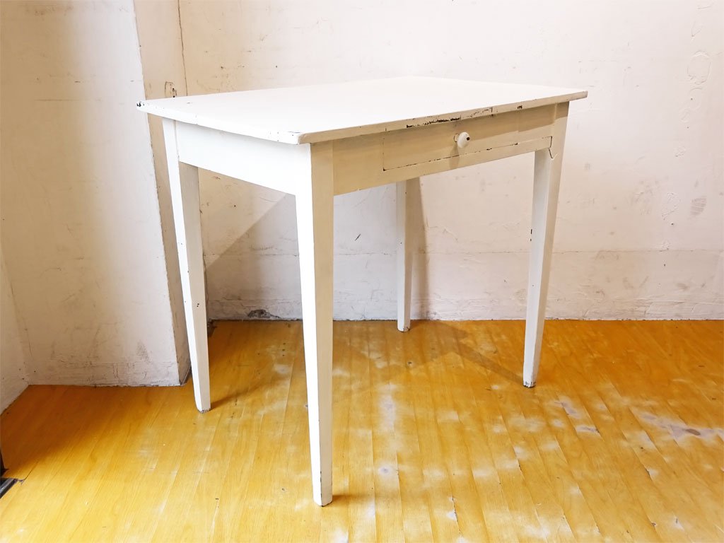 フランス ビンテージ France vintage シャビーシック ホワイト リペイント スモール デスク Repaint Small Desk ★