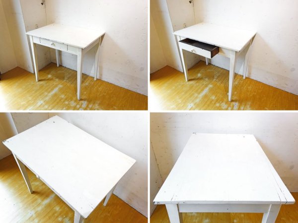 フランス ビンテージ France vintage シャビーシック ホワイト リペイント スモール デスク Repaint Small Desk ★