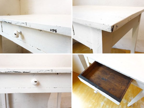 フランス ビンテージ France vintage シャビーシック ホワイト リペイント スモール デスク Repaint Small Desk ★