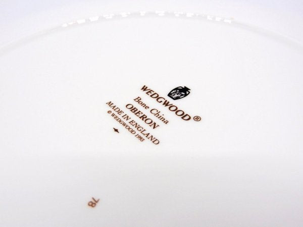 ウェッジウッド WEDGWOOD オベロン oberon 白磁プレート 27cm ディナー皿 大皿 旧刻印 ボーンチャイナ BONE CHINA 廃番品 英国 C ♪