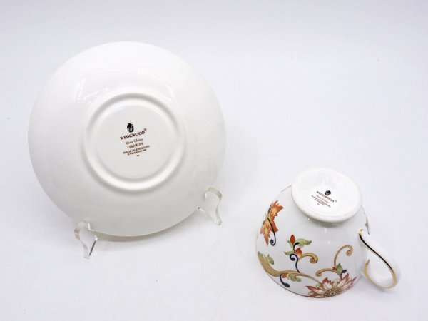 ウェッジウッド WEDGWOOD オベロン oberon 白磁カップ＆ソーサー C/S 旧刻印 ボーンチャイナ BONE CHINA 廃番品 英国 B ◇