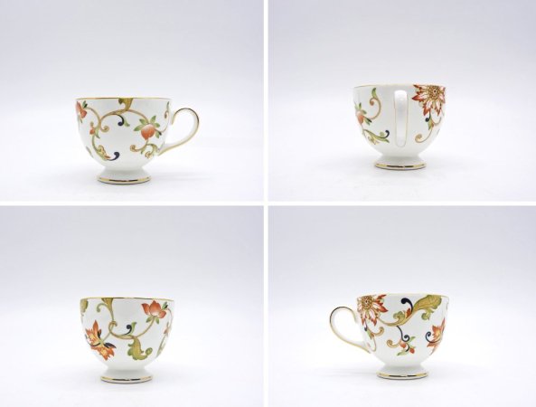 ウェッジウッド WEDGWOOD オベロン oberon 白磁カップ＆ソーサー C/S 旧刻印 ボーンチャイナ BONE CHINA 廃番品 英国 B ◇