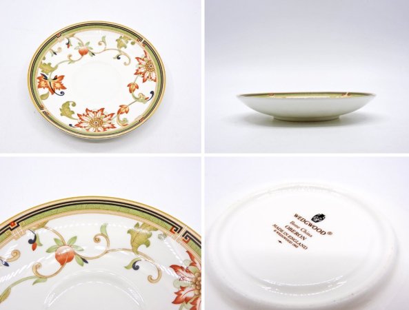 ウェッジウッド WEDGWOOD オベロン oberon 白磁カップ＆ソーサー C/S 旧刻印 ボーンチャイナ BONE CHINA 廃番品 英国 B ◇