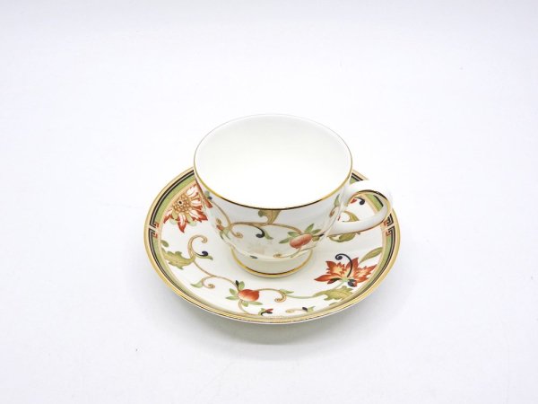 ウェッジウッド WEDGWOOD オベロン oberon 白磁カップ＆ソーサー C/S 旧刻印 ボーンチャイナ BONE CHINA 廃番品 英国 C ◇