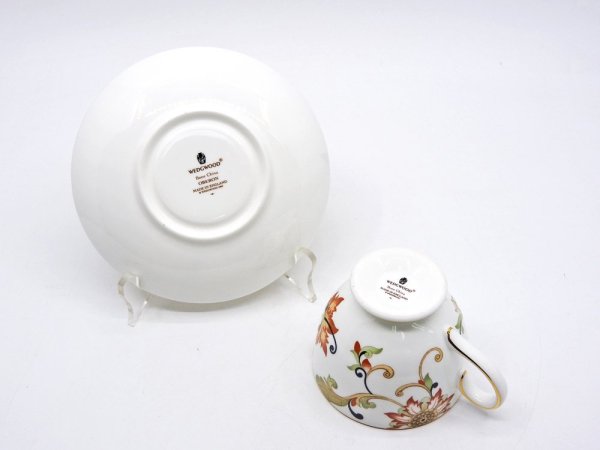 ウェッジウッド WEDGWOOD オベロン oberon 白磁カップ＆ソーサー C/S 旧刻印 ボーンチャイナ BONE CHINA 廃番品 英国 C ◇