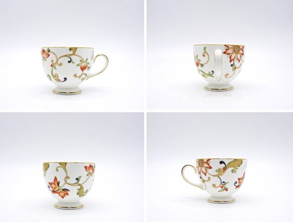 ウェッジウッド WEDGWOOD オベロン oberon 白磁カップ＆ソーサー C/S 旧刻印 ボーンチャイナ BONE CHINA 廃番品 英国 C ◇