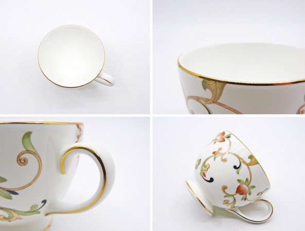 ウェッジウッド WEDGWOOD オベロン oberon 白磁カップ＆ソーサー C/S 旧刻印 ボーンチャイナ BONE CHINA 廃番品 英国 C ◇