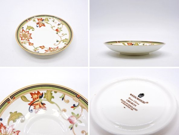 ウェッジウッド WEDGWOOD オベロン oberon 白磁カップ＆ソーサー C/S 旧刻印 ボーンチャイナ BONE CHINA 廃番品 英国 C ◇