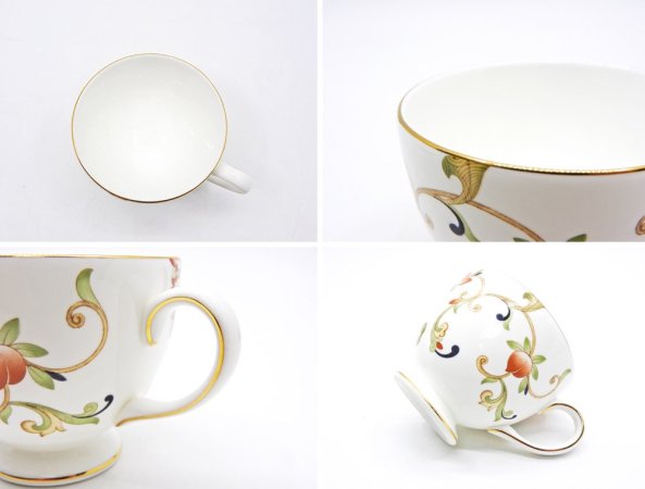 ウェッジウッド WEDGWOOD オベロン oberon 白磁カップ＆ソーサー C/S 旧刻印 ボーンチャイナ BONE CHINA 廃番品 英国 D ◇